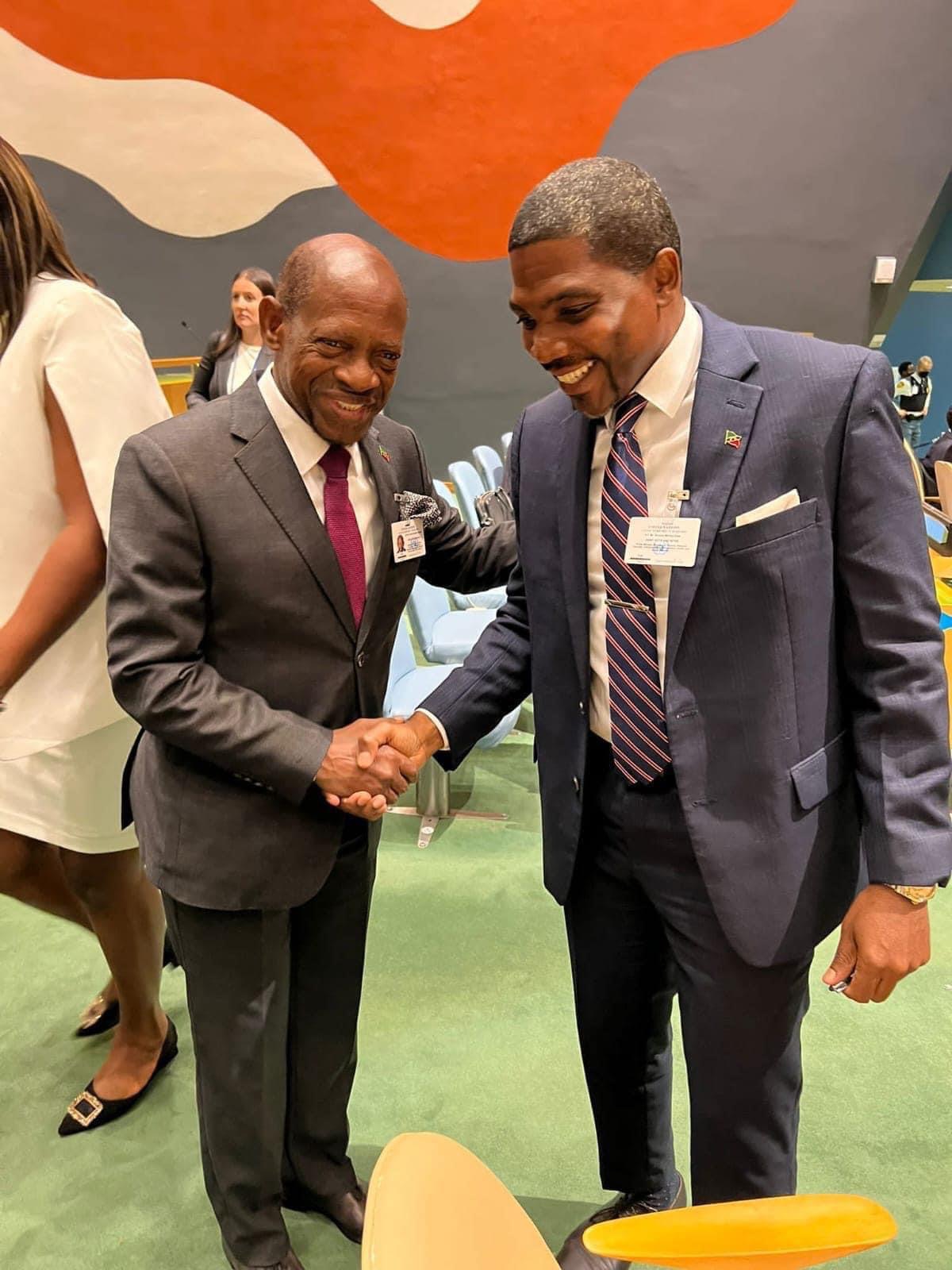 Former Prime Minister Rt Hon Dr Denzil L Douglas And Current Prime