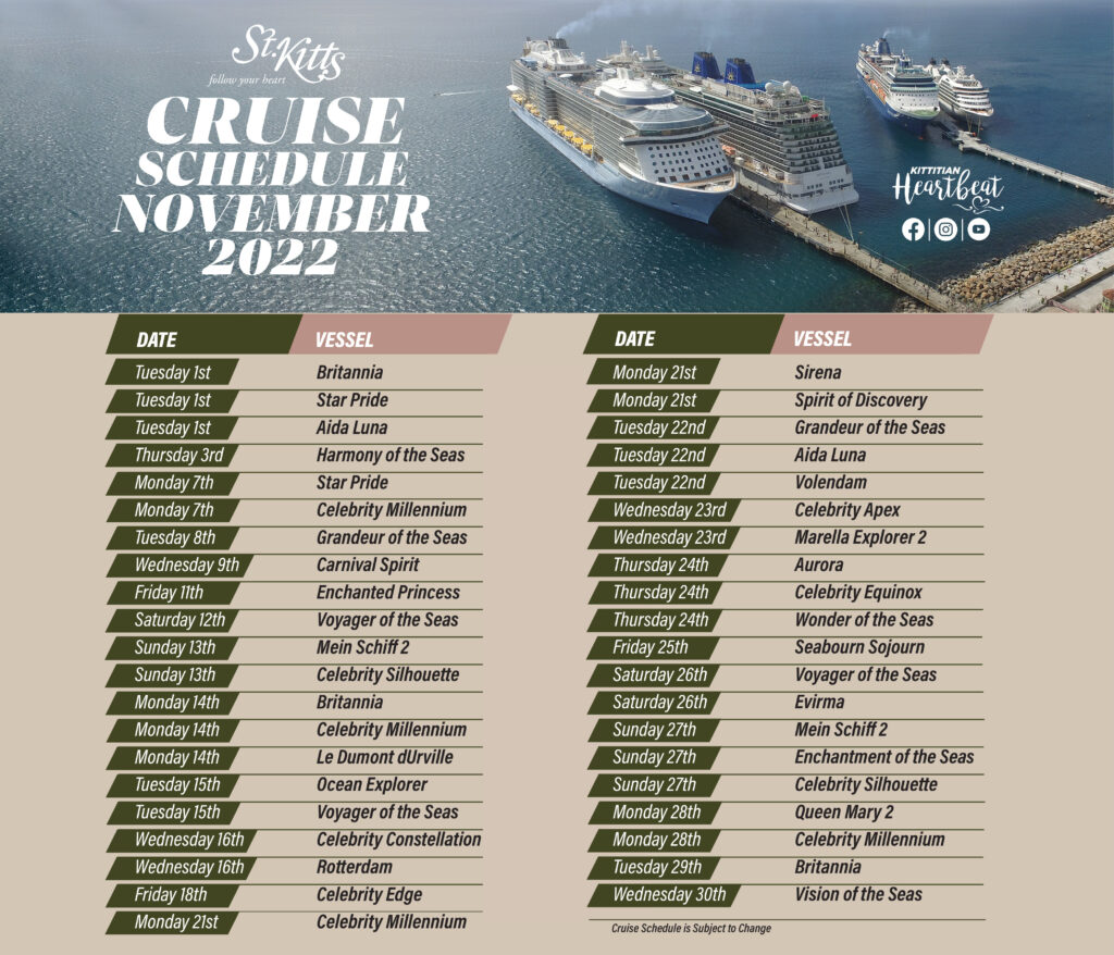 Cruise Schedule November 2022 Buckie Got It