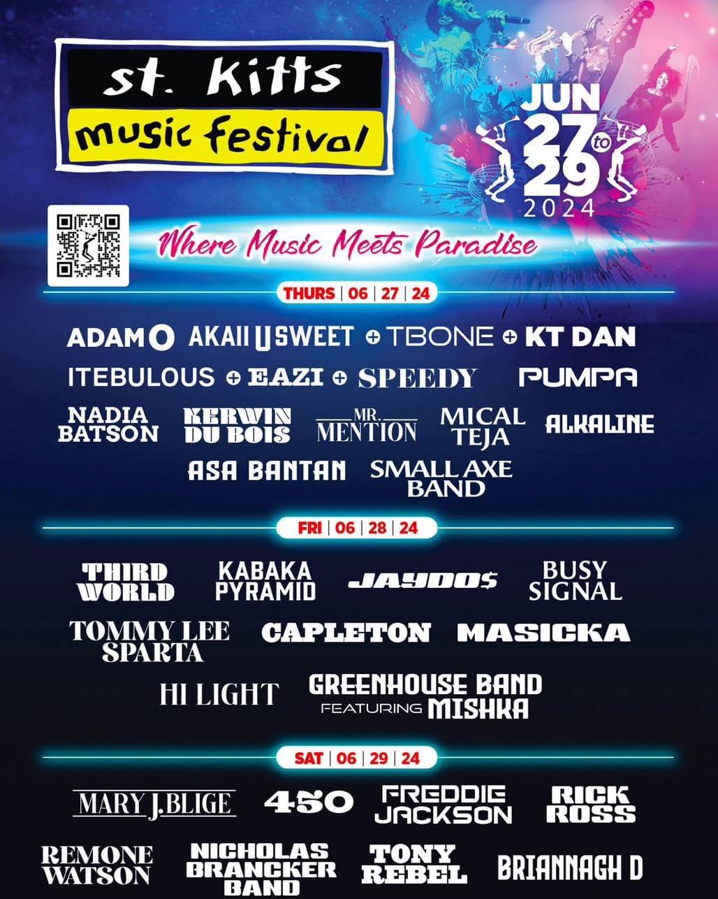 The Epic Full Lineup For The 2024 St. Kitts Music Festival! 